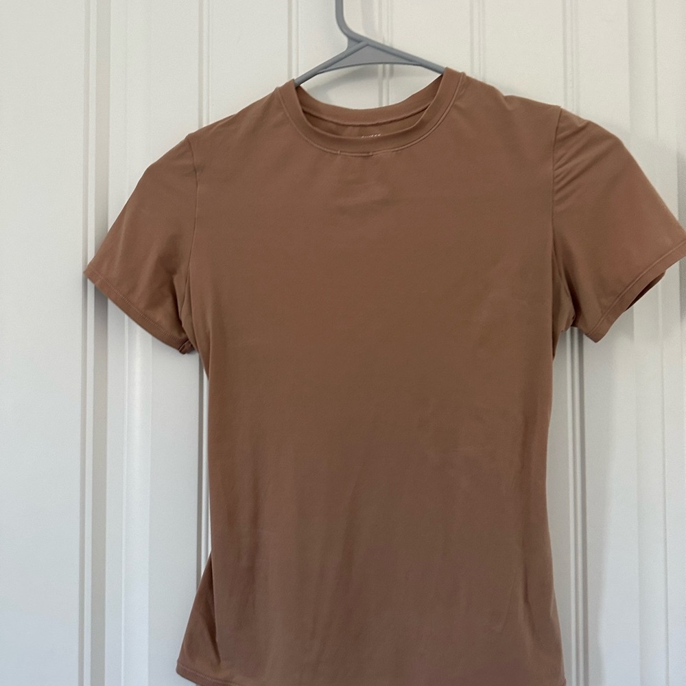 SKIMS Brown Short Sleeve Tee Essential